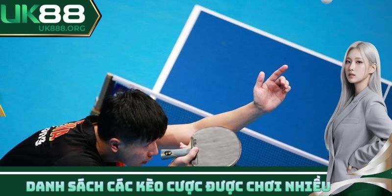 Danh sách các kèo cá cược bóng bàn UK88 được chơi nhiều